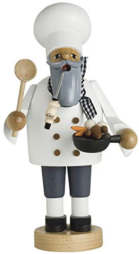 KWO Olbernhau 21171 Räuchermännchen Koch mit Pfanne, 21 cm