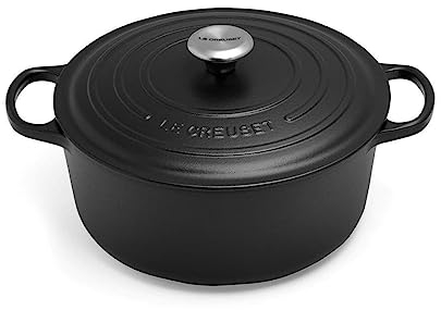 Le Creuset Colección Signature Hierro Fundido Cacerola Redonda, Negro Mate, 28 cm