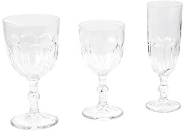 Verceral 511975 Service 18 Eau, Verre à vin et 6X flûte à Champagne, Blanc Transparent