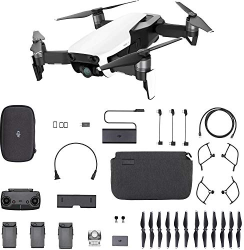 DJI Mavic Air Drone Fly More Combo - UK Version With UK PSU, 3-Axis Gimbal and 4K Camera, 21-Minute Flight Time, 32 MP Sphere Panoramas, Foldable and Portable, SmartCapture - Arctic White