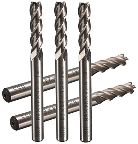 5 Stücke 6Mm Schaft Aluminium Hss Hss Klinge 6 × 6 × 24 × 68Mm Verlängert Schaftfräser Router Bit