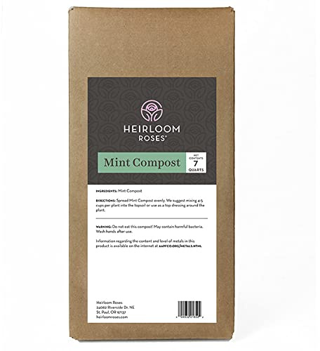 100% Natural Mint Compost by Heirloom Roses - 7 Quarts