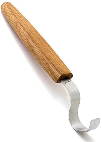 BeaverCraft Hakenmesser SK2L Eiche 3cm Klinge Holzschnitzlöffel Messer für Schüsselbecher Löffel Schnitzen Linkshänder Holzschnitzmesser Gebogene Werkzeuge für Anfänger