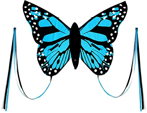 Wolkenstürmer® Bella Butterfly (blau) Kinderdrachen - Flugdrachen Schmetterling - flugfertig inkl. Handgriff und 40m Schnur - 110cm Spannweite