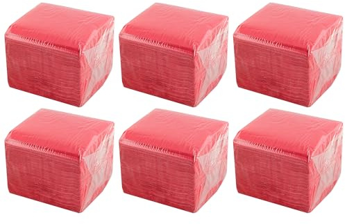 Hostelnovo - 600 Unidades de servilletas Rojas de Mesa - Papel desechable - Micropunto - 10x10 cm (plegadas) y 20x20 cm (desplegadas) - Ideal para Eventos de Catering, Bares y Fiestas