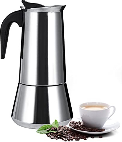 Rostfritt stål spishäll mockakanna espressomaskin perkolator 12 koppar 600 ml bärbar italiensk greka kubansk kaffebryggare för stor familj hem kontor camping, arbete med gas elektrisk keramisk