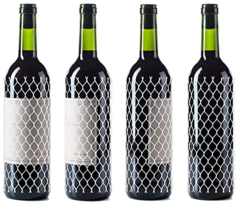 100 Pcs Mesh Liquor Bottles Protector 7.8 Inch Long Wine Mesh Protective Sleeves PE Net Wine Bottle Sleeves Wine Sleeve for Travel Glass Liquor Bottle Sleeves, Keep Bottles Safe While Traveling, White