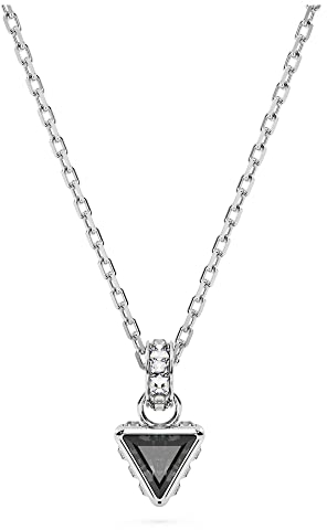 Swarovski Stilla pendant, Triangle cut, Grey, Rhodium plated