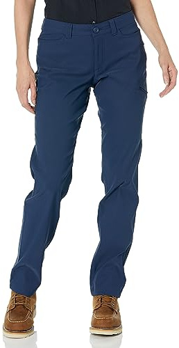 Eddie Bauer Women's Athletic Fit Fixed Waist Active Performance Rainier Pants, Med Indigo, 16