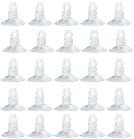 25 Stücke Aquarium Saugnapf-Clips Airline Tube Halter, für Standard-Airline-Schläuche mit 4/6mm, Schlauch Saug-Pumpe Gläser, Saugnäpfe Luftschlauchhalter, Klemmzubehör