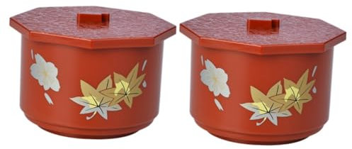 ABOOFAN 2juegos Tazón De Japonés Octagonal Con Tapa Tazón De Miso Para Restaurantes Utensilios De Mesa De Japonés y Práctico