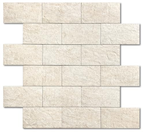 M MOFIT Selbstklebende Wandfliesen Klebefliesen Küche Beige 5 Stück