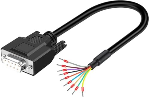 Harrisen DB9 Buchse Lötfreier Breakout Connector | 1,5m 26AWG Ersatzkabel, Kunststoffschale, RS232 D-SUB Seriell, 9-Pin Port Terminal, Buchse Adapter Verbinder Breakout Board