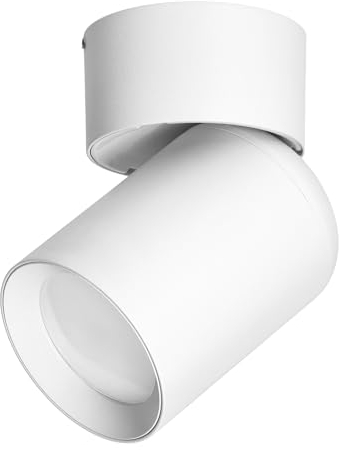 Miratic Lampada da Parete per Interni Lampada da Soffitto adatta alla lampadina GU10 max.12W (non inclusa) IP20 Ideale per casa e ufficio (su superficie - base rotonda bianca)