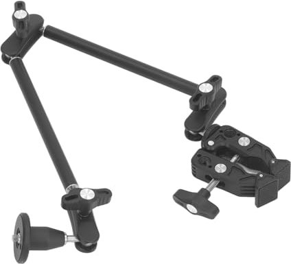 22.4inch Adjustable Articulating Magic Arm, Clamp with 1/4in and 3/8in Thread, Magic Arm Camera Mount, 360 Degree Rotation Cell Phone Holder for Microphone Vlogging