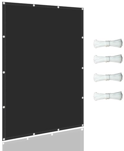 Tenda da Sole per Esterno 3.5 x 3.5 m Quadrato impermeabile Vela Ombreggiante, Protezione Solare Schermo UV con Corda di Nylon, per Esterno Giardino, Nero