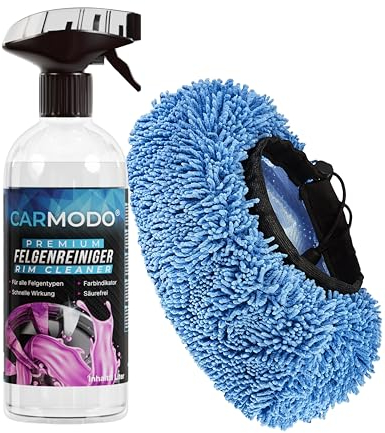 CARMODO® Mr.BOB Premium SB Waschbürstenüberzug + Premium Felgenreiniger - für eine schonende Felgen Reinigung - Säurefrei