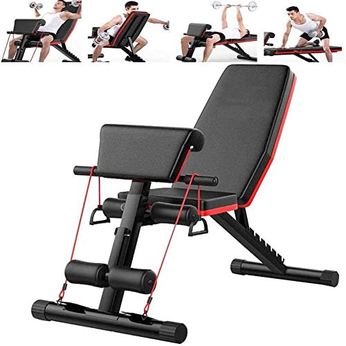 BOSHYUM Faltbare Home Gym Einstellbare Trainingsbank Hantel Flache Steigung Rückgang Sit Up Steigung Bauchmuskeln Bänke Flache Fliegen Gewicht Drücken Fitness