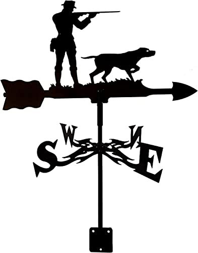 Wetterfahne Kreative Wetterfahne, klassische langlebige Windfahne, Jäger- und Hundedekoration, Wetterfahne für den Außenbereich, Bauernhaus, Garten, Terrasse, Hof, Dach, Ornament, Wetterfahnen