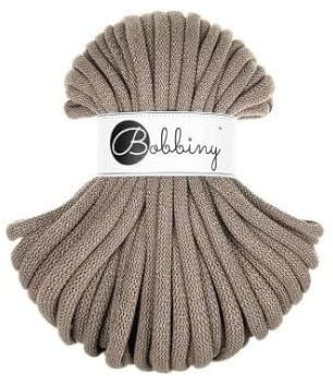 Flechtkordel Jumbo - 9mm - Baumwollkordel Baumwollgarn Garn Kordel Makramee Schnur Kordelband Natur Baumwolle DIY-Basteln 30m - Coffee