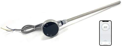 Greened House WiFi Electric Smart Heating Element for Towel Rails and Radiators with LED touchscreen Thermostat/Timer Energy Efficient (300w, Chrome)