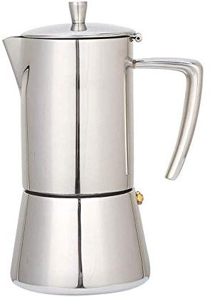 VBNCUUIOPO 300ml 6 Cup Stainless Steel Stove Mocha Espresso Maker Percolator Mocha Pot Wide Base Home Hand Coffee Teapot Kettle for Gas, Electric and Ceramic Stoves Tea Preparation