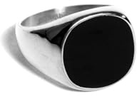 UNSHINEBAR Schwarzer Siegelring für Herren und Damen - Streetwear Onyx Like Ring aus Edelstahl und 18K Gold - Wasserfester Signet Ring in Silber und Gold