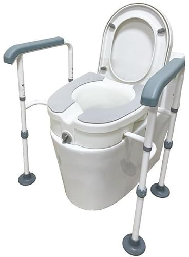 Kadxyan Erhöhter Toilettensitz mit Griffen, 5 Zoll hohe Toilettensitzerhöhung für Senioren mit Handicap mit Einstellbarer Höhe, 330 Pfund Schwerer Toilettensitz mit Handicap und weichen Polstern