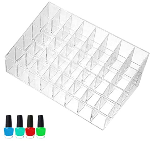 Generisch Acryllippenstifthalter - 24.09.36/40 Slots Clear Lippenstift Organizer Hülle Lipgloss Display Stand Rack, Desktop -Lippenstifthalter -Lippenstift -Röhrchen Für Lipgloss - 40