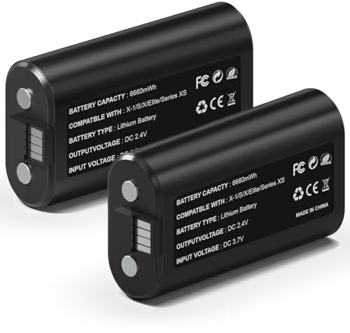 Wzygdzsw - Paquete de baterías recargables de 2 x 6660 mWh para controladores Xbox Series X/S & One/One S/One X/Elite, protección contra sobrecarga/cortocircuito, juego y carga simultáneamente