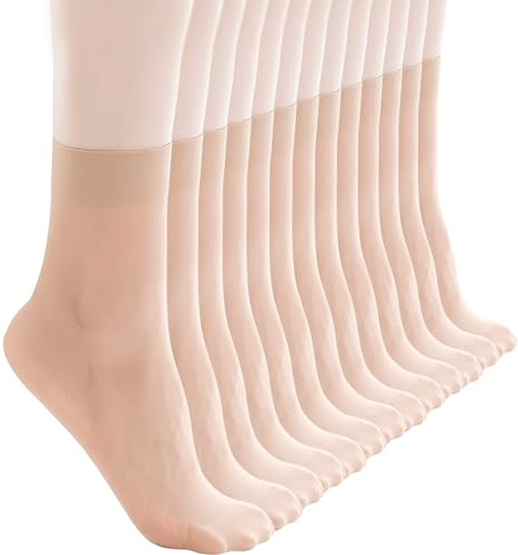 Nylonstrumpor dam, 20 par nylonstrumpor dam 15 de fina strumporna, sexiga ankelstrumpor nylonstrumpor transparenta finstrumpsstrumpor hudfärger sommar sval och bekväm sidenfin, /, one size