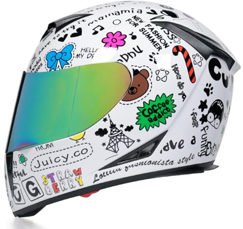 Caimcie Motorradhelme Integralhelm Mit Doppelvisier Für Männer Und Frauen, Modularer Integralhelm Für Motorräder, ECE/DOT-Zugelassen, Für Straßenmotorräder, Mopeds, Atvs, Rennhelme M,M/55-56CM