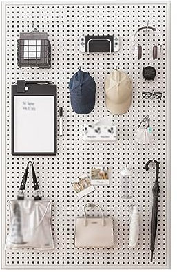 Kit de panneaux muraux blancs avec 10 crochets – Solution de rangement polyvalente pour salle d'artisanat, garage, cuisine et bureau – Étagère murale 100 x 80 x 2 cm