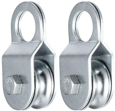 KCNOFNC Umlenkrolle mit 2 Kugellager, Umlenkrollen für 6mm Seile Stahlseil, Tragkraft 50kg, 2 Stück