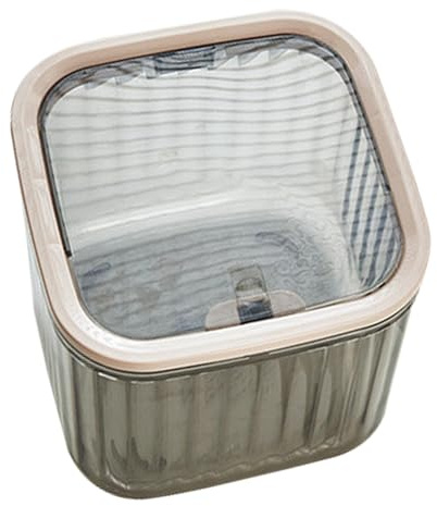 Cubo de basura – Cubo de basura | Cubo de basura | Escritorio con tapa de prensa | Contenedor transparente que ahorra espacio | Escritorio | Organizador de cosméticos Cesta de basura para baño, sala