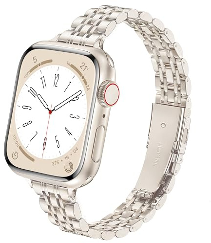 wipalor Slim Stainless Steel Strap Compatible with Apple Watch Straps Women 38mm 40mm 41mm 46mm 45mm 44mm 42mm 49mm, Metal iWatch Strap, Ladies Band for Apple Watch Series 11 10 9 8 7 6 5 4 3 2 1 SE