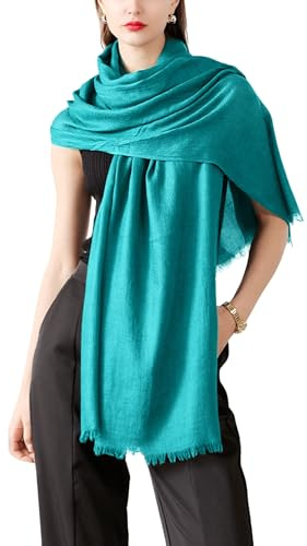 Camilife Damen Herren Viskose Langer Schal Tuch Stola Halstuch Sonnenschutz Groß Strand Schultertuch Tuch Wickeln mit Fransen Super Weich Komfort für Frühling Einfach Basic 95×195cm - Einfarbig