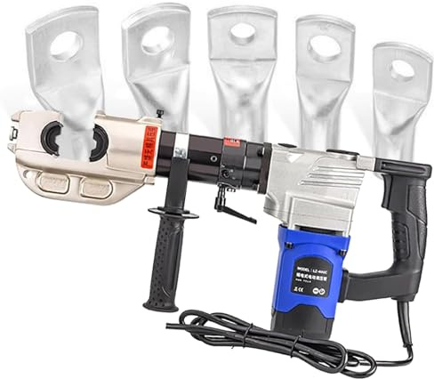 OZBME Macchina crimpatrice idraulica elettrica per capicorda, Pinza per terminali Portatile, con Matrice di crimpatura 9/11 e Valigetta, crimpatrice, LZ-400C (400c)