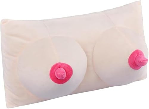 RONGXG Creative Boob Breast Pillow Funny Sexy Boobs Throw Pillow Novetly Chest Plush Stuffed Cushion for Home Bedroom Sleep Cuddle Body Pillow Gag Gift 17.72IN (Women, Large (Length:23.6inch))