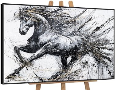 YS-Art Acrylbild tiere Pferd handgemalt Energie der Geschwindigkeit