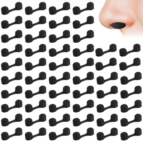 QFGasre Lot de 100 filtres nasaux jetables pour nez - Grand paquet - Filtre nasal en éponge - Pour le bronzage par pulvérisation, les allergies à la poussière de transpiration, les chantiers de