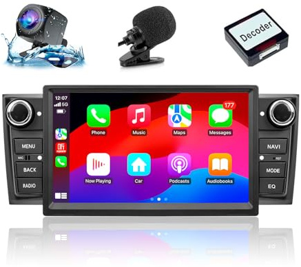 Autoradio per FIAT Grande Punto (2005-2009) Linea (2007-2011) con Android Auto e CarPlay, Car Radio Android Stereo con Bluetooth/WiFi/Telecamera Retromarcia/Mic/Canbus BOX/App Store 2G+32G