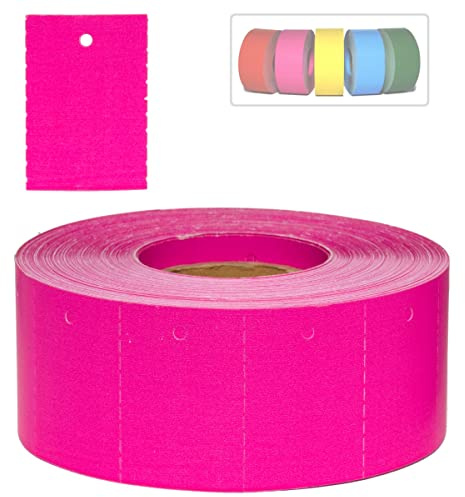 Kartonetiketten Etikettierpistole 30x45mm 3 Rollen blau perforiert | Preisetiketten auf Rolle, Fadenlochung, für Sicherheits- & Heftfäden, unbedruckt