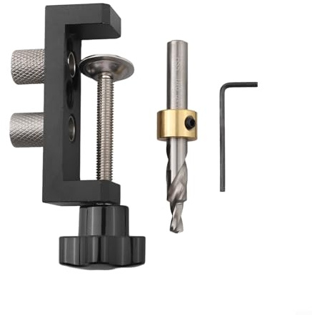 Besttoolifes Plantilla de perforación de perfil de aluminio para perforación de agujeros y guía de avellanado, plantilla de perforación de marco de ranura en T compatible con tornillo M6, juego de