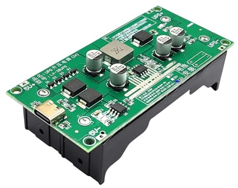 QUXVUIS Módulo de refuerzo de batería litio 15W 3A para carga rápida y fuente alimentación UPS, placa carga ABS, TIPO C 9V