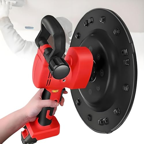 Machine De Lissage Mural Sans Fil 2 En 1 Et Malaxeur À Béton Taloche Électrique Professionnelle Avec Batterie Au Lithium Sans Balais Pour La Construction De Surface De Mortier De Mur(Red,1 battery)