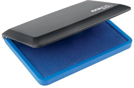 COLOP Micro 2 Blue Rubber Stamp Ink Pad. Measures 110x70mm. Best Ink Pad for Home, Office, and Crafting Use. Water-Based, Non-Toxic, Document-Proof and Vegan Friendly.