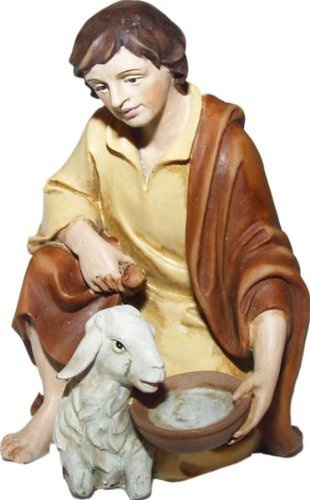 Schäfer kniend, geeignet für 12cm Figuren, handbemalen