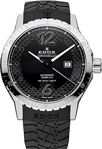 Edox Herren-Armbanduhr 80094 3 NN Chronorally 1 Analog Display Schweizer Automatik Schwarz, Schwarz, Luxuriös