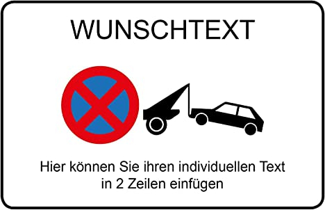 AllesKlaro® - Wunschtext Schild - Parken verboten - Querformat - stabile 4mm Alu Verbundplatte (30x20cm)